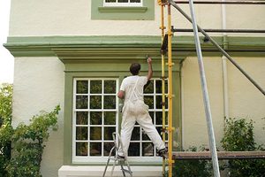 Painter and decorator working.
